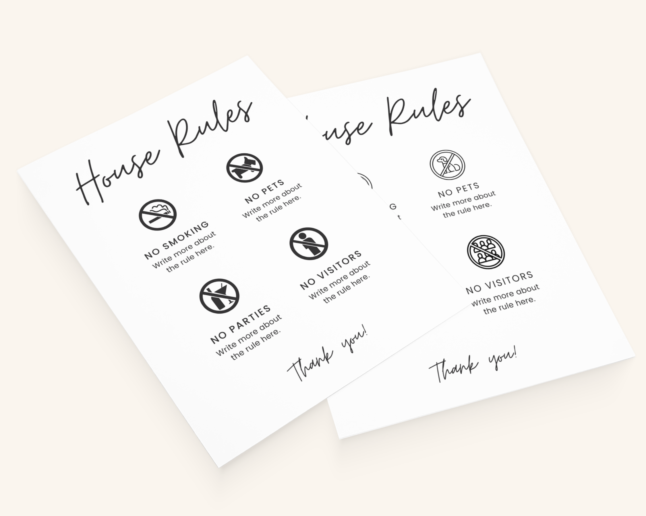 Real Estate Template – House Rules Airbnb Sign