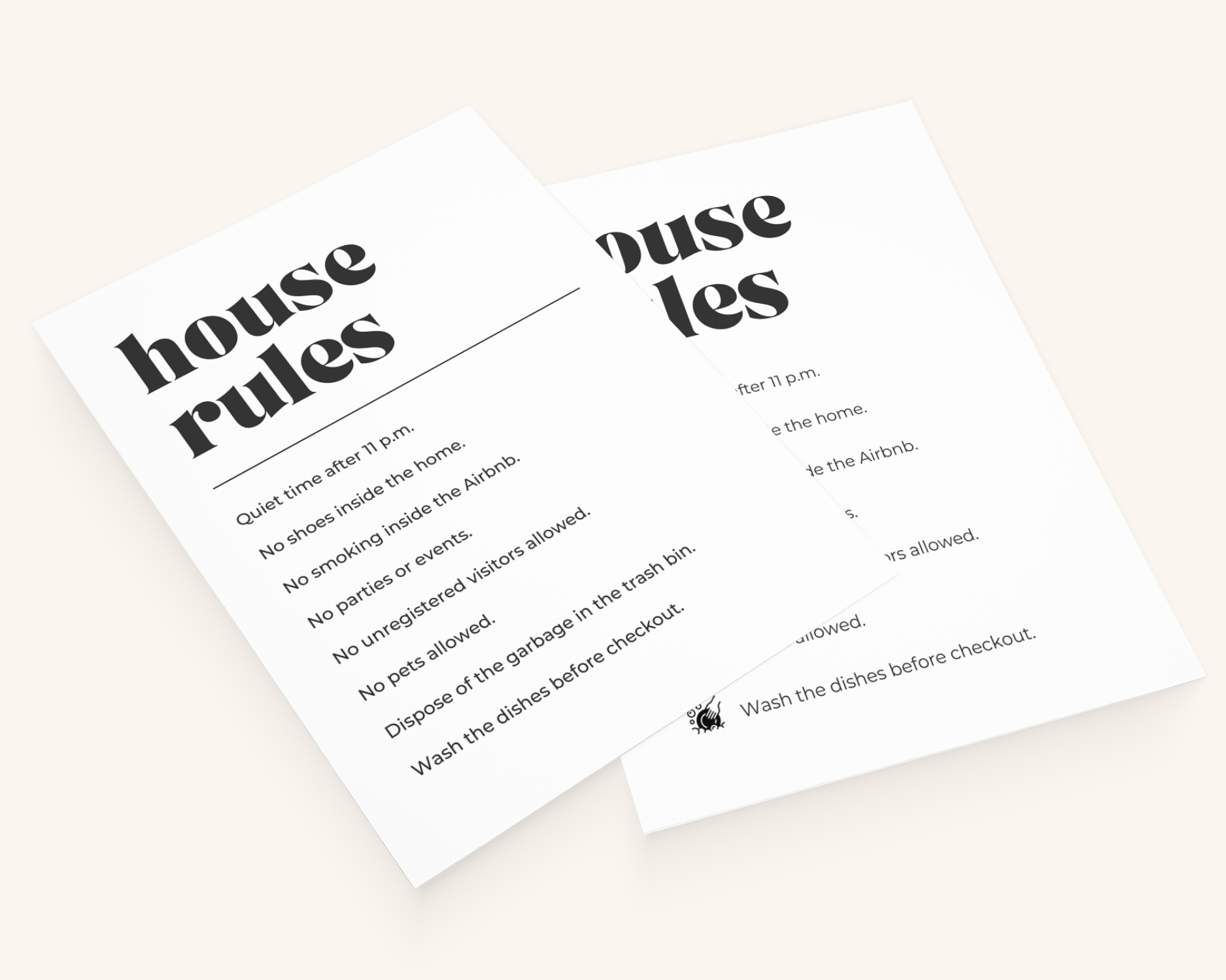 Real Estate Template – House Rules Airbnb Sign