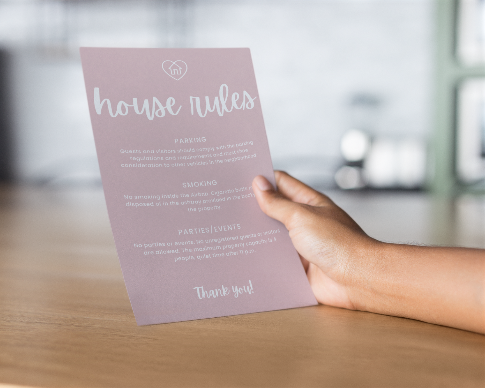 Real Estate Template – House Rules Airbnb Sign