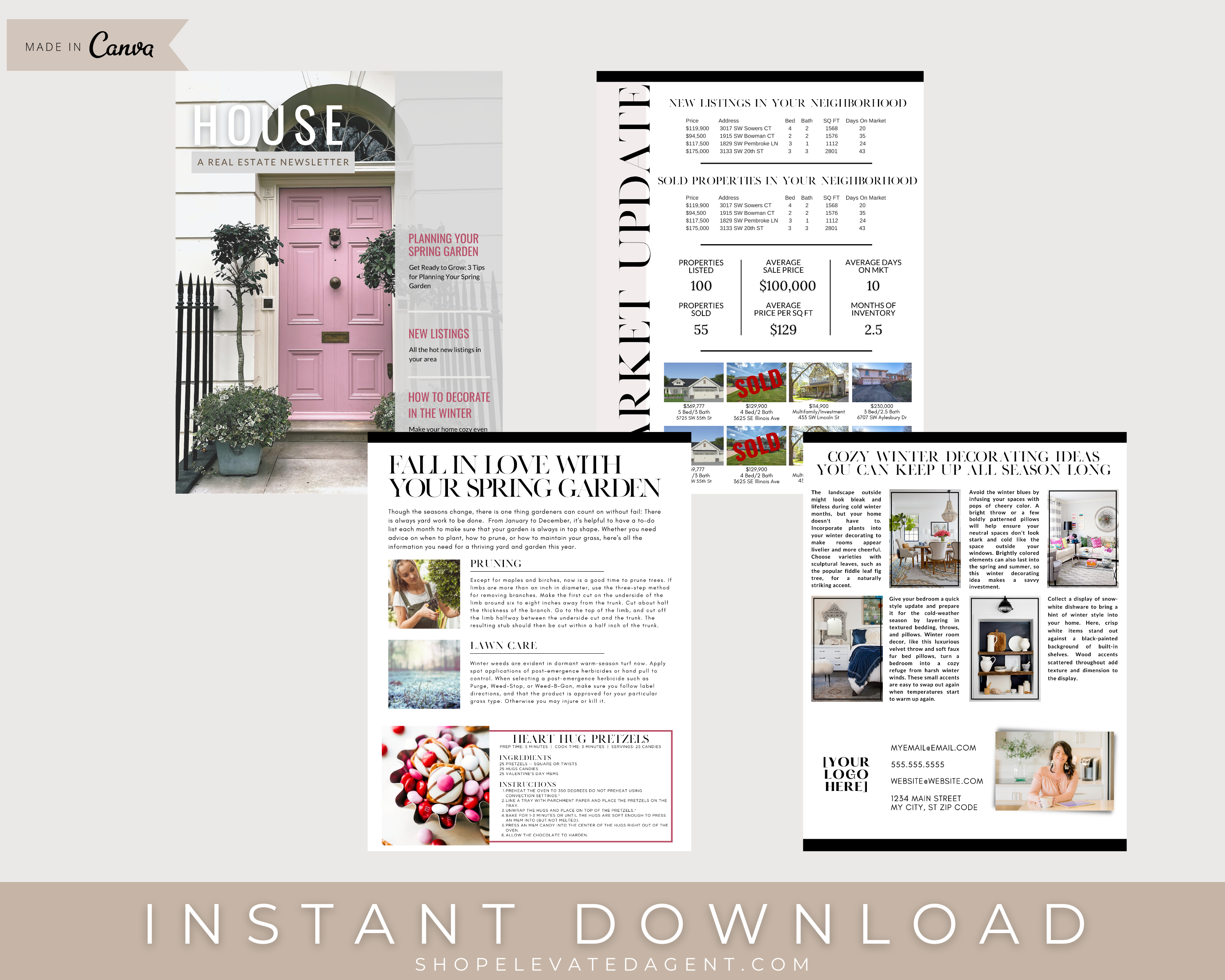 Real Estate Newsletter, February Newsletter, Farming Newsletter, Real Estate Marketing, Realtor Email, Real Estate Templates, Real Estate, Instant Download