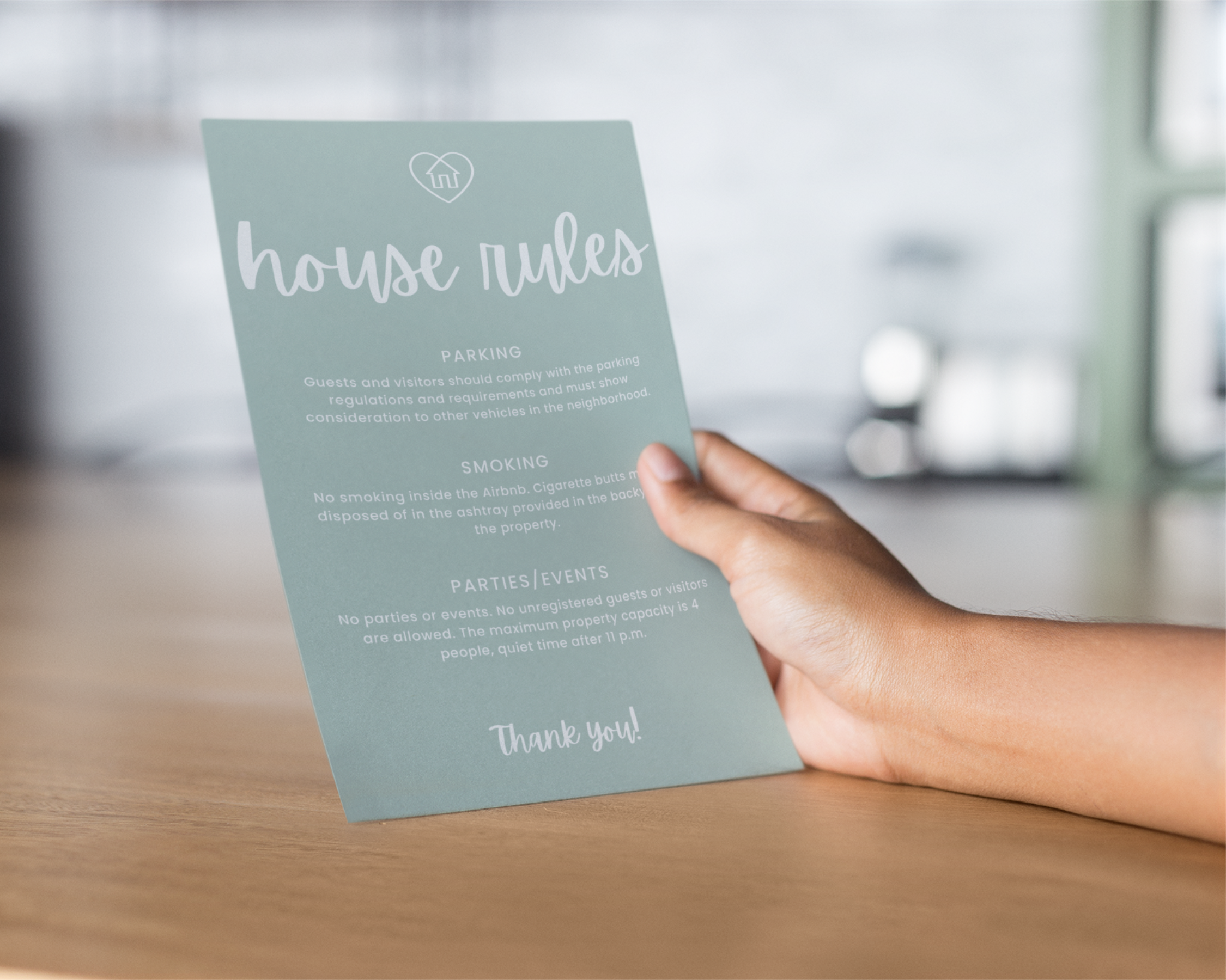 Real Estate Template – House Rules Airbnb Sign