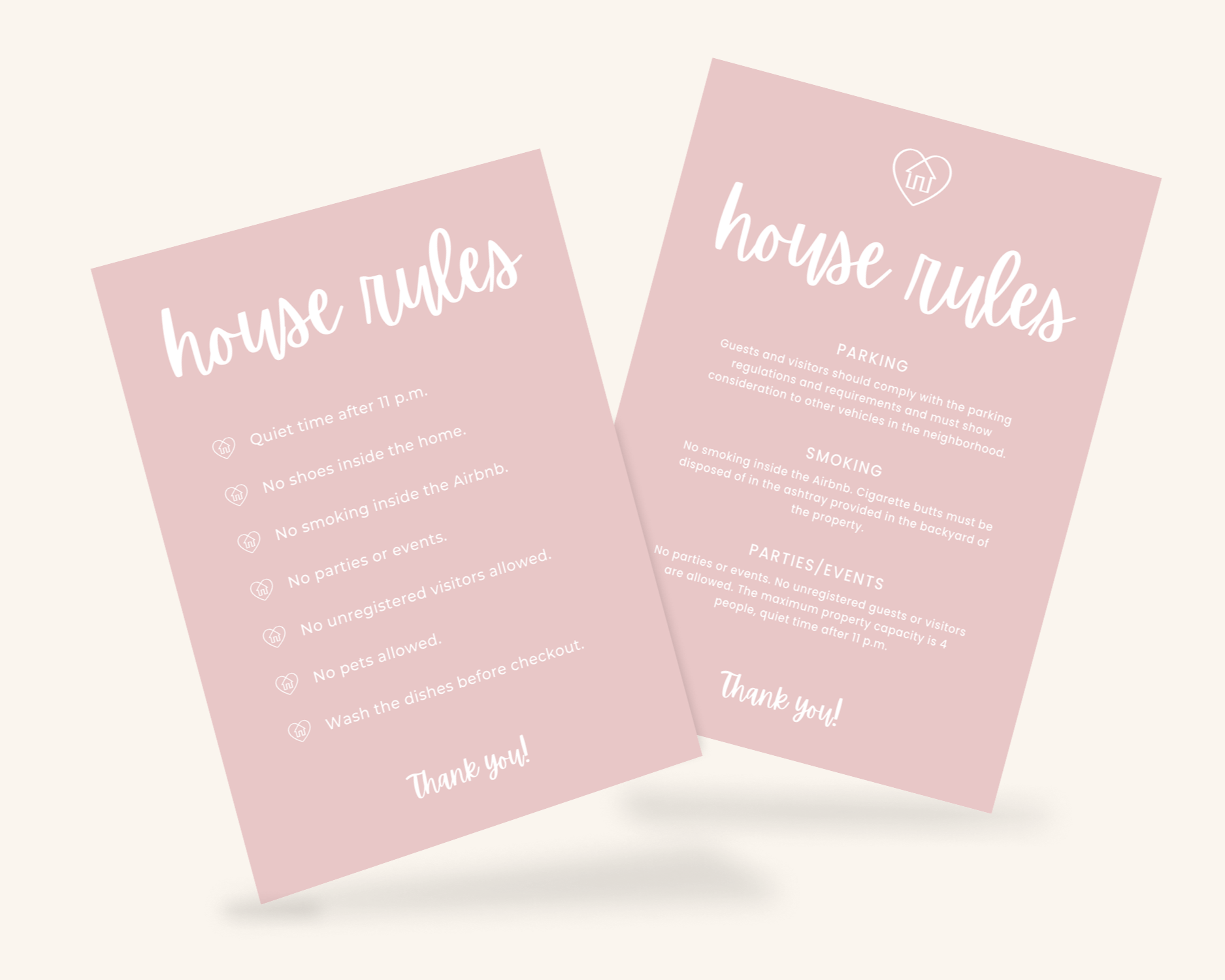 Real Estate Template – House Rules Airbnb Sign