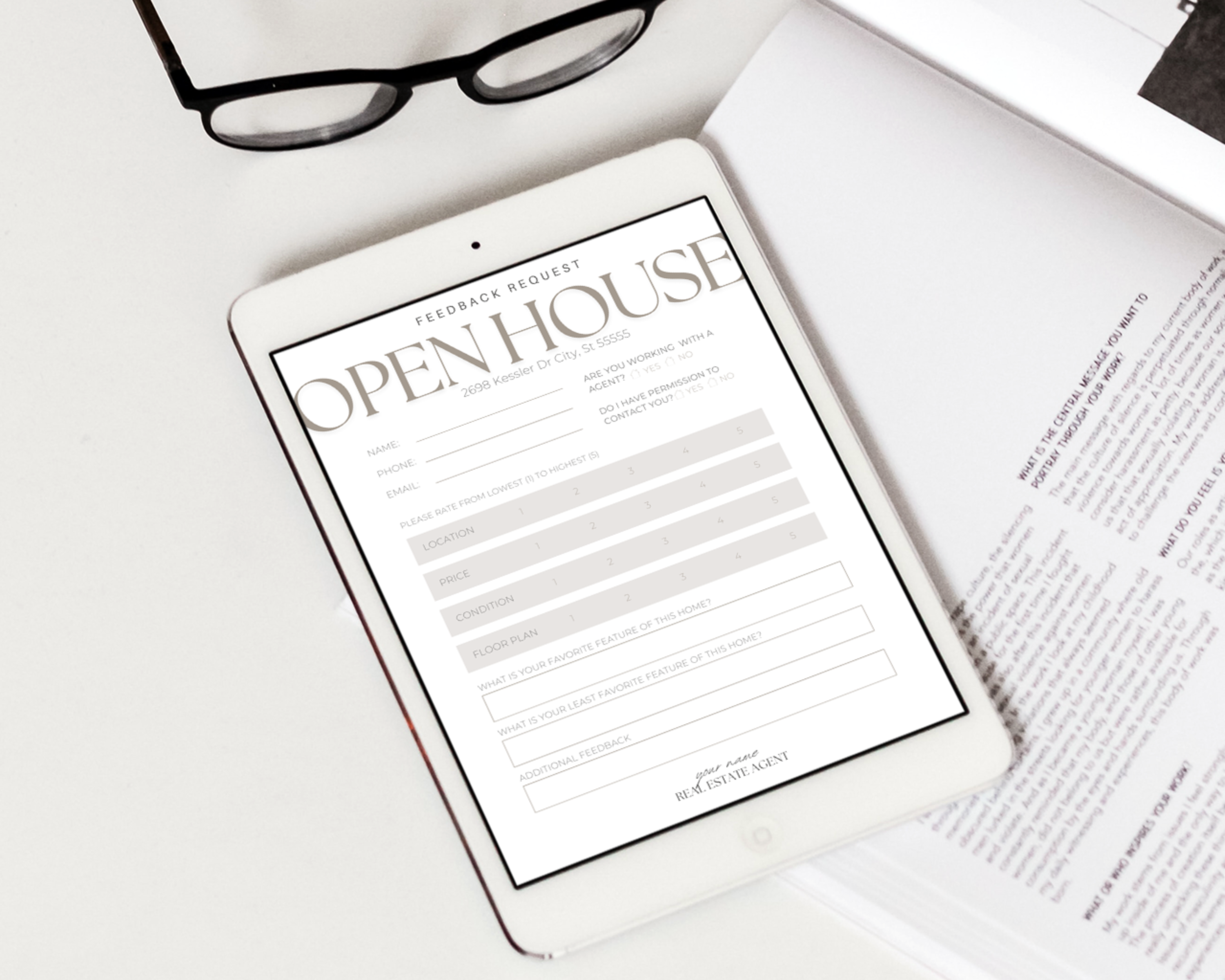 Real Estate Template – Peaceful Open House Feedback Form