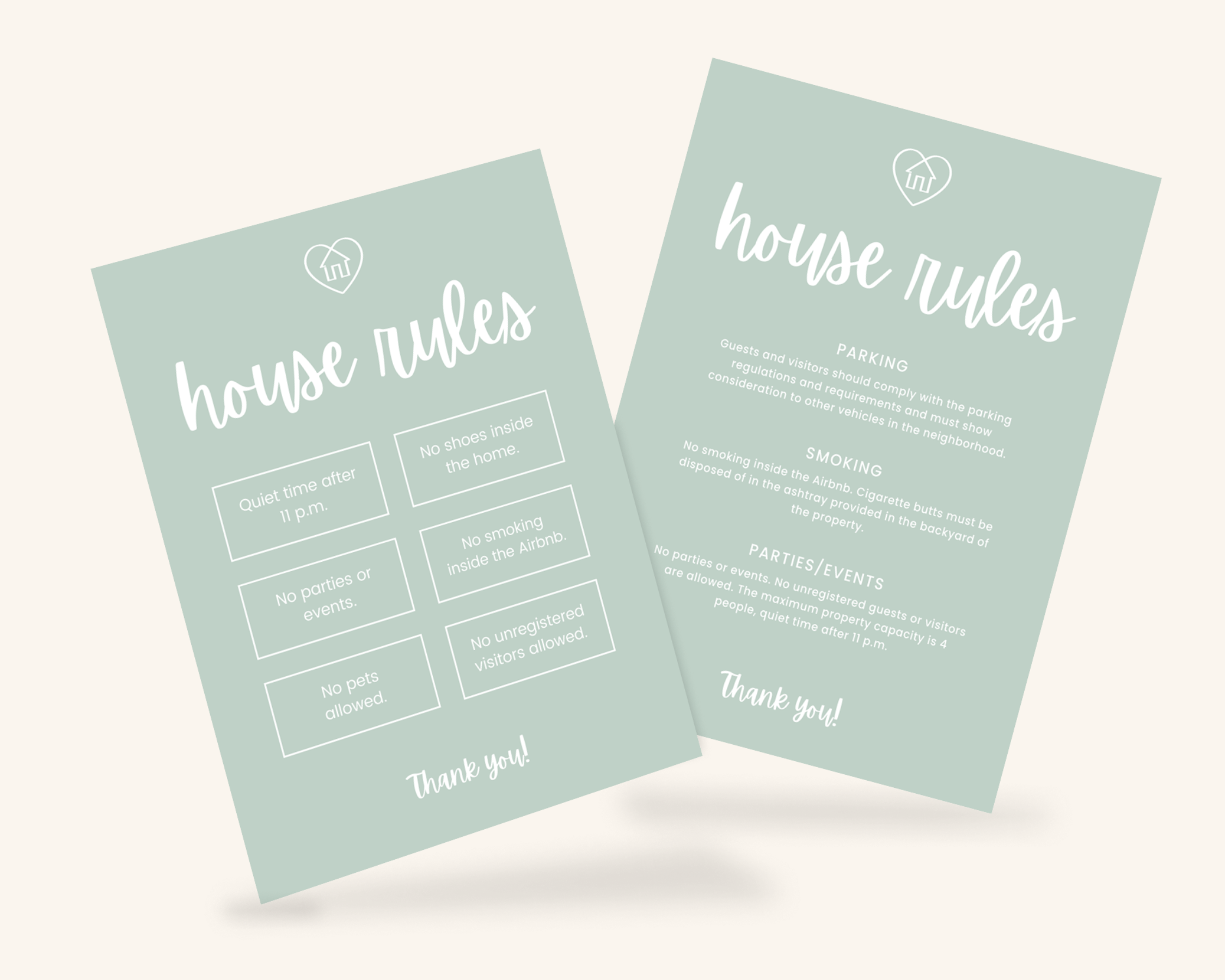 Real Estate Template – House Rules Airbnb Sign