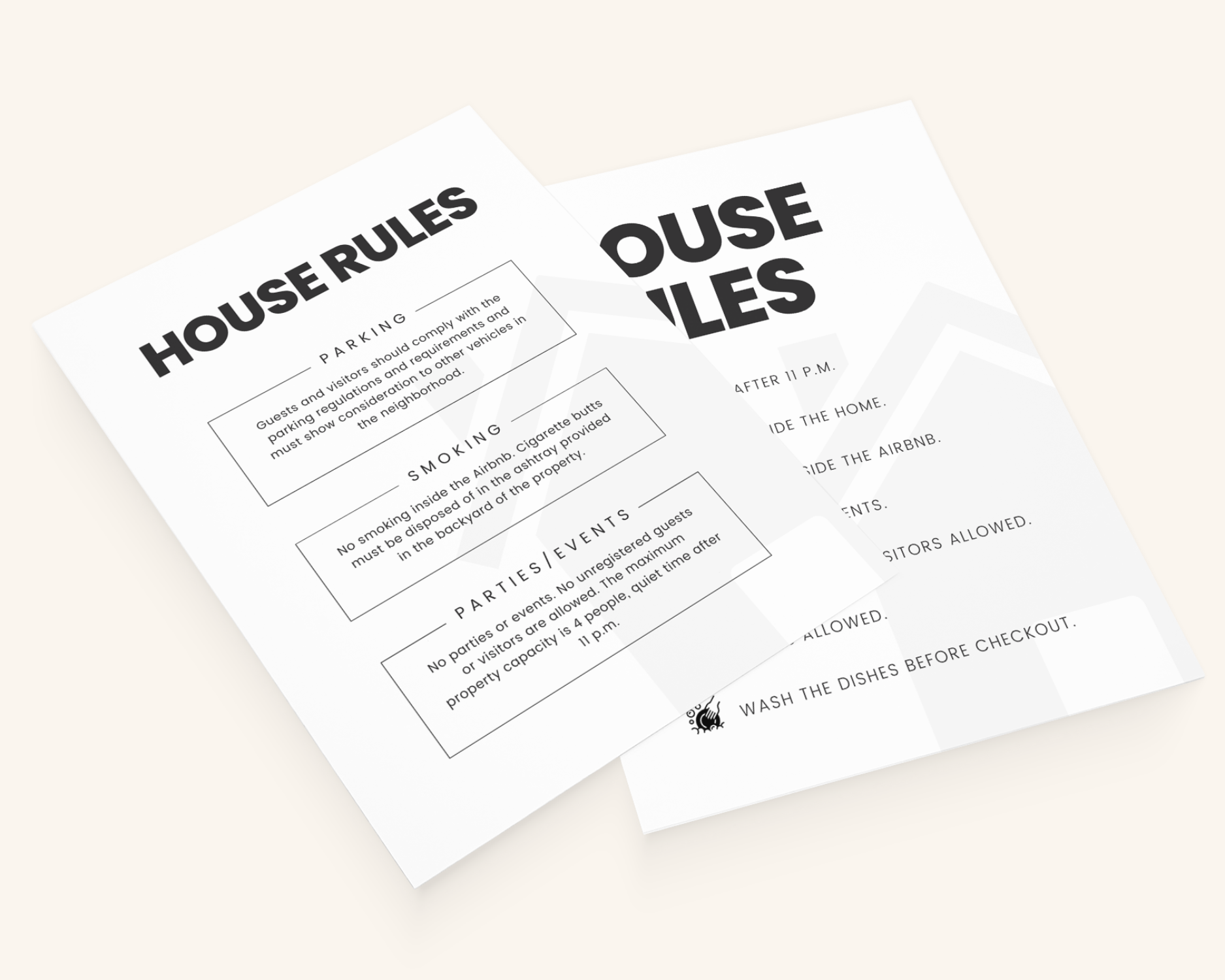 Real Estate Template – Airbnb House Rules Sign