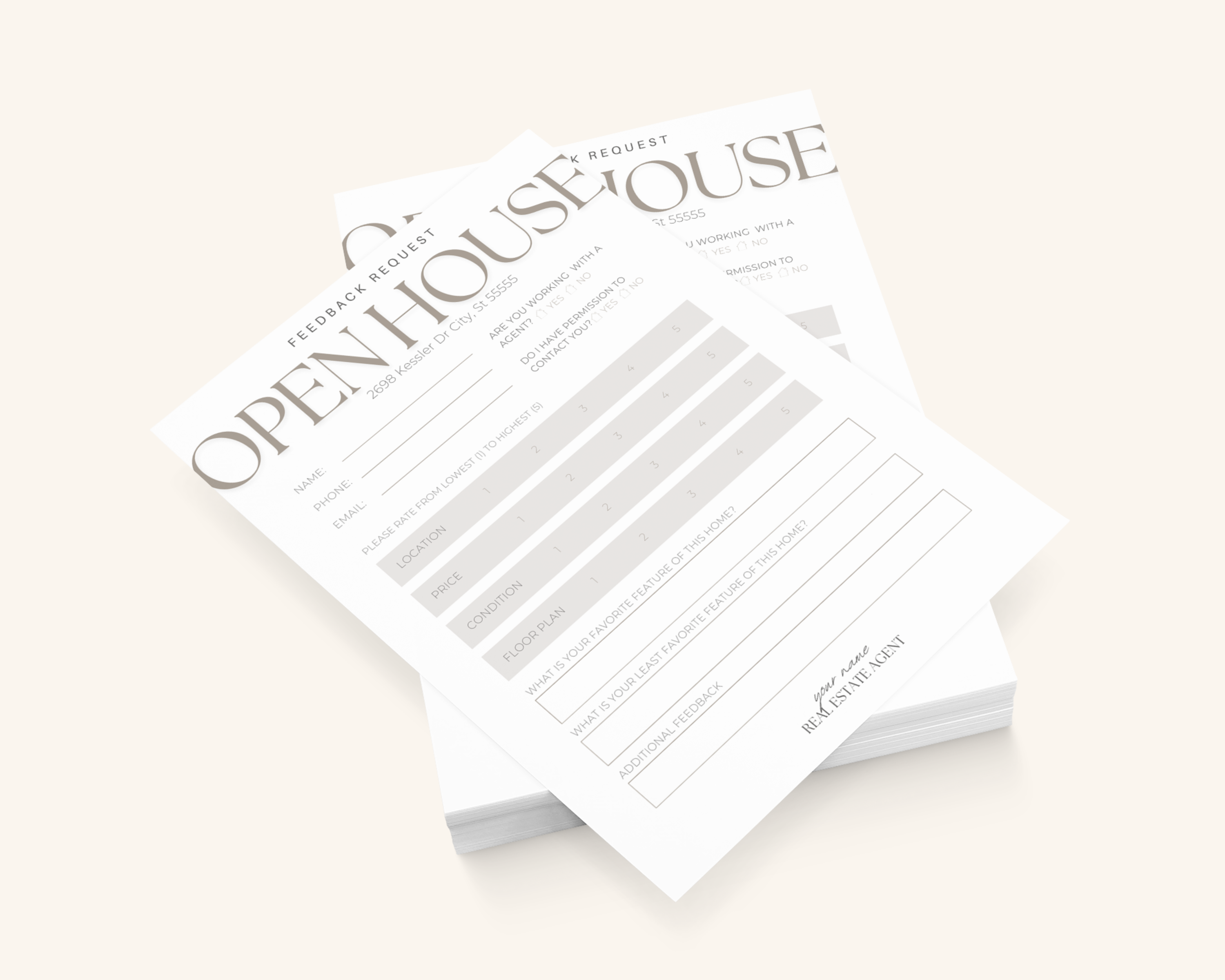 Real Estate Template – Peaceful Open House Feedback Form