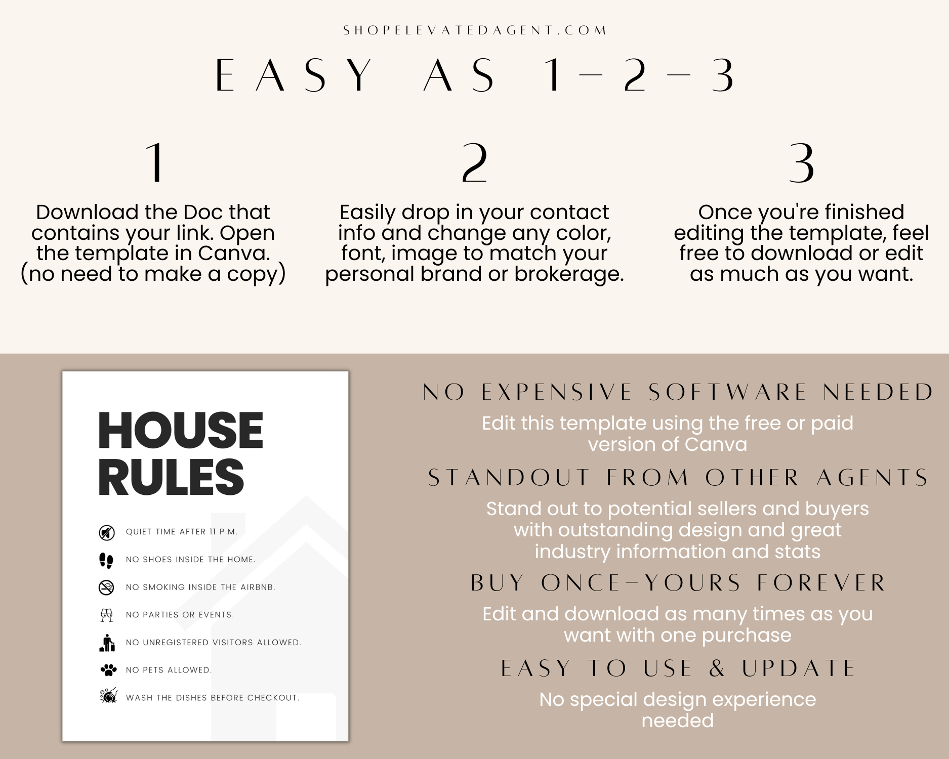 Real Estate Template – Airbnb House Rules Sign