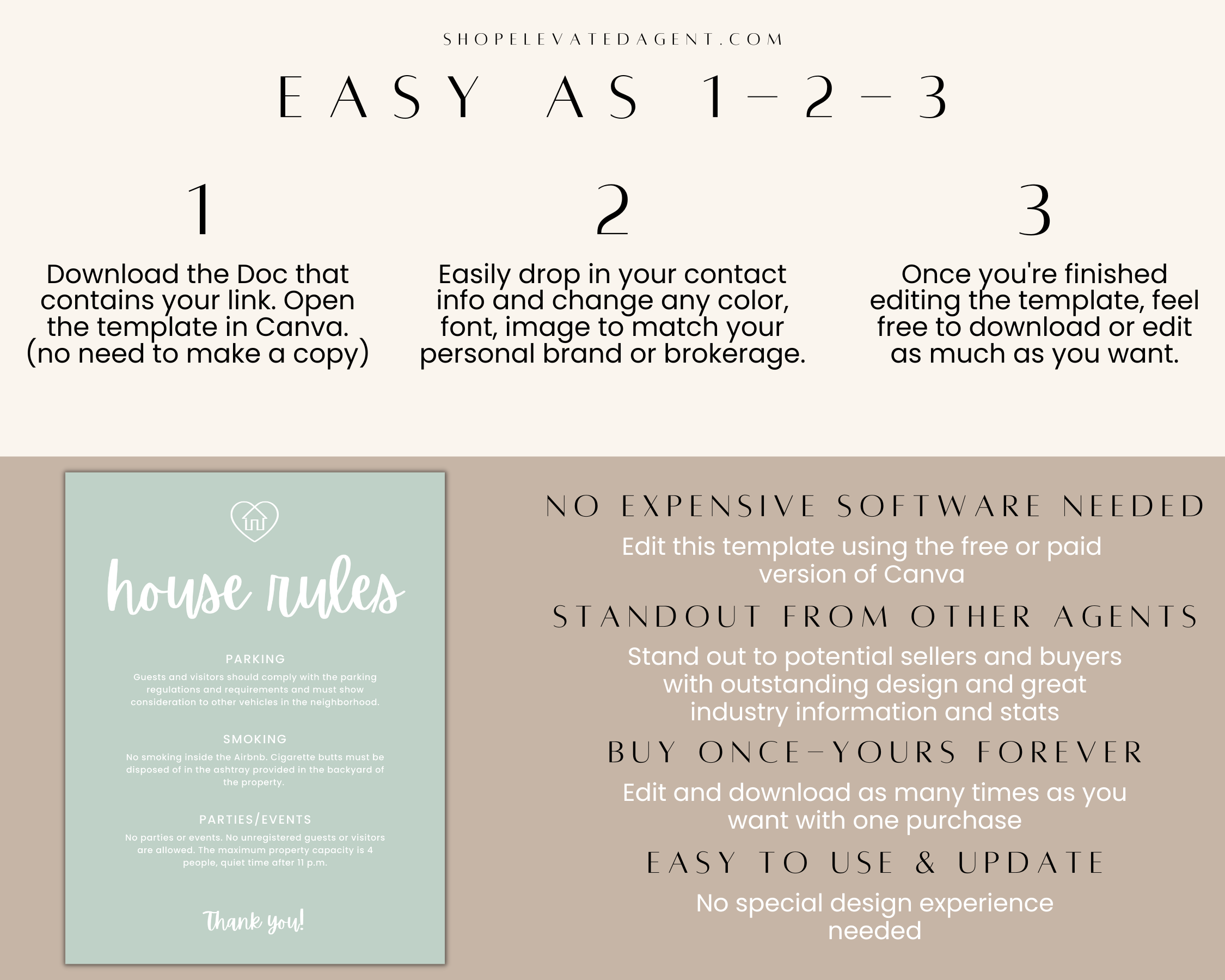 Real Estate Template – House Rules Airbnb Sign