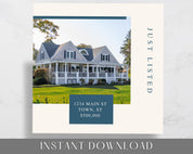 Real Estate Facebook and Instagram Frames - Just Listed , Sold, Open House, Under Contract Posts - Social Media Real Estate Marketing for Realtors, Agents - Instant Download