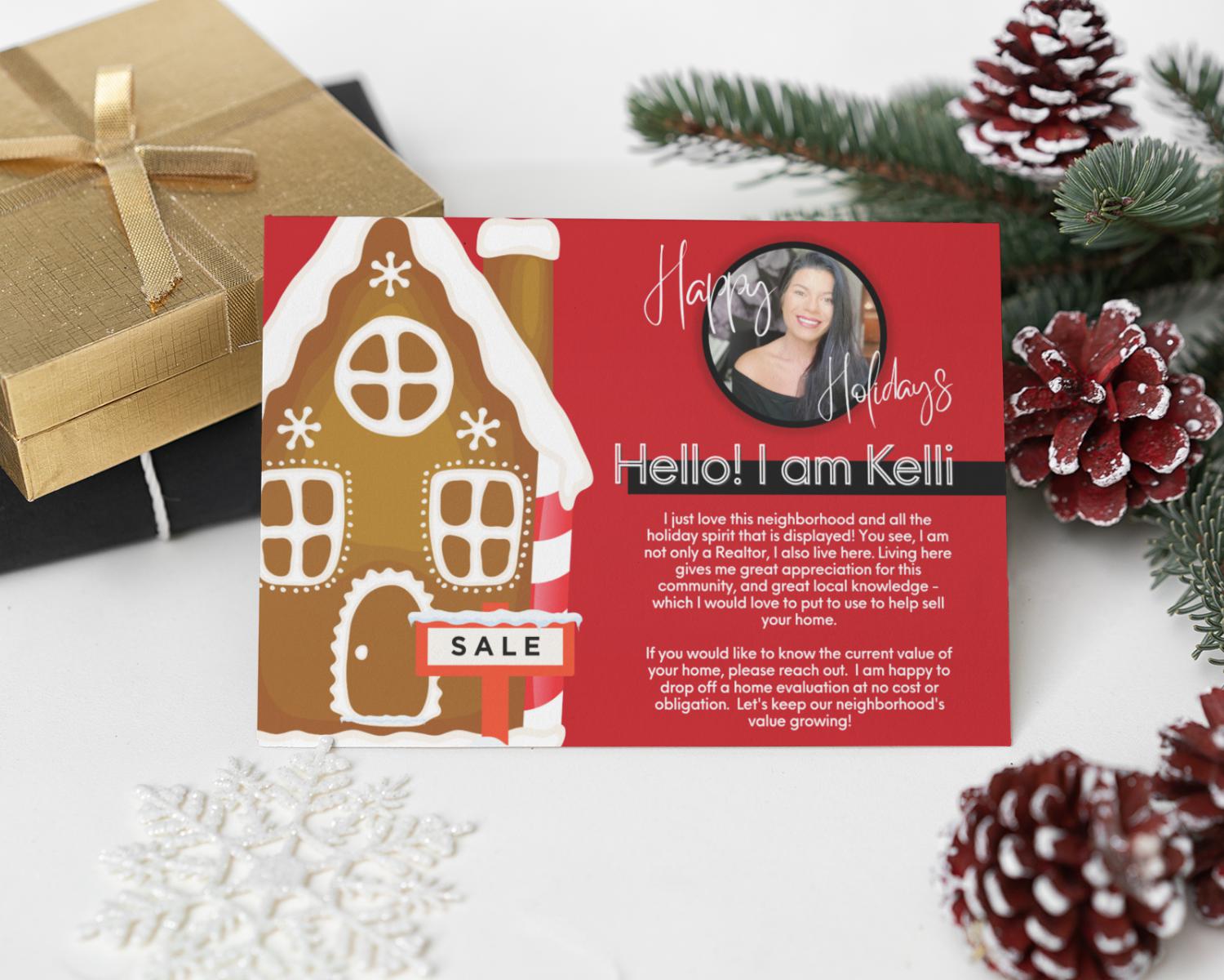 Real Estate Template – Real Estate Holiday Card - Hello Neighbor Postcard