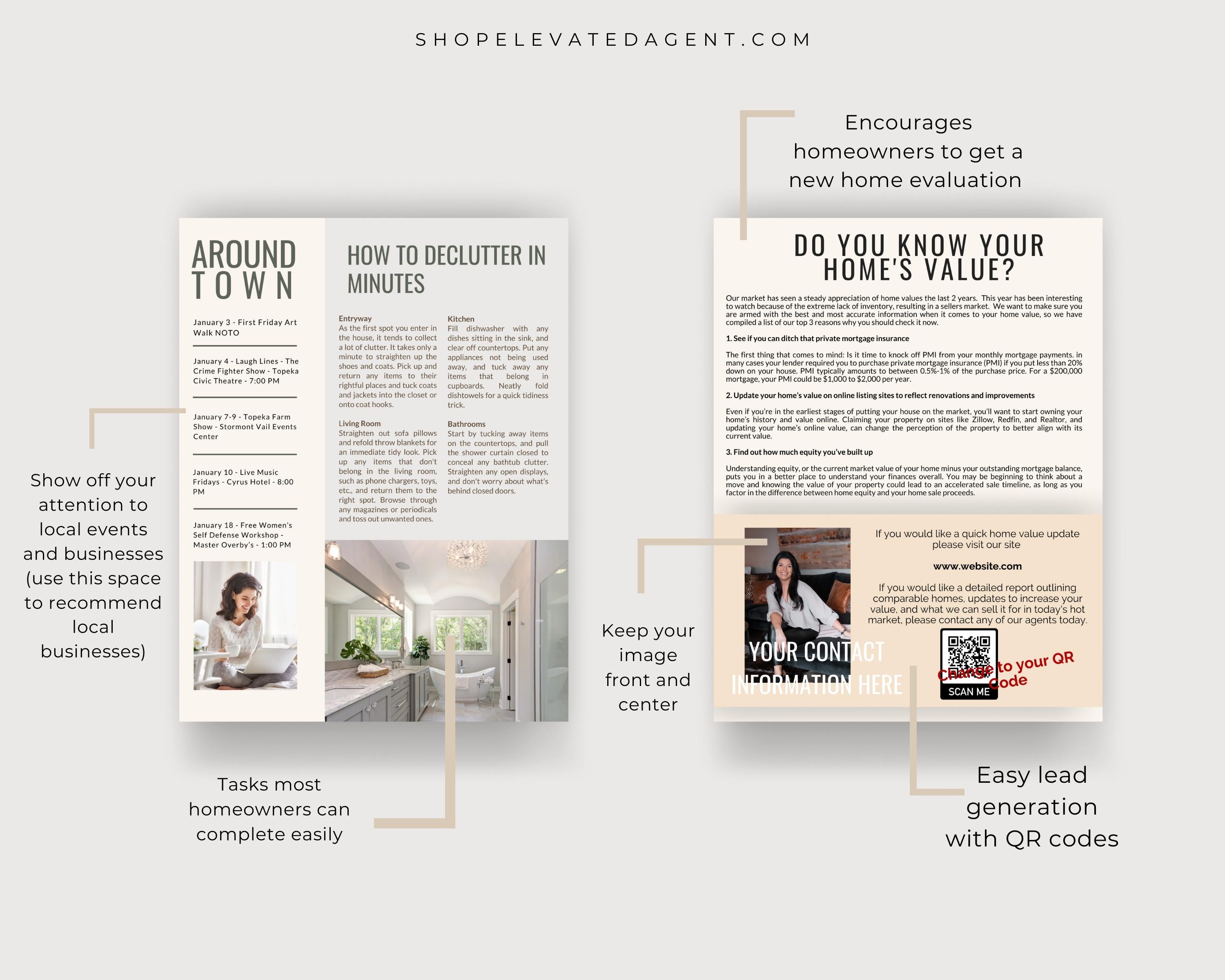 Real Estate Agent Ultimate Newsletter Bundle - 12 Monthly Realtor Newsletter Templates - Instant Download Made in Canva