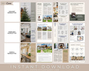 Real Estate Agent Ultimate Newsletter Bundle - 12 Monthly Realtor Newsletter Templates - Instant Download Made in Canva