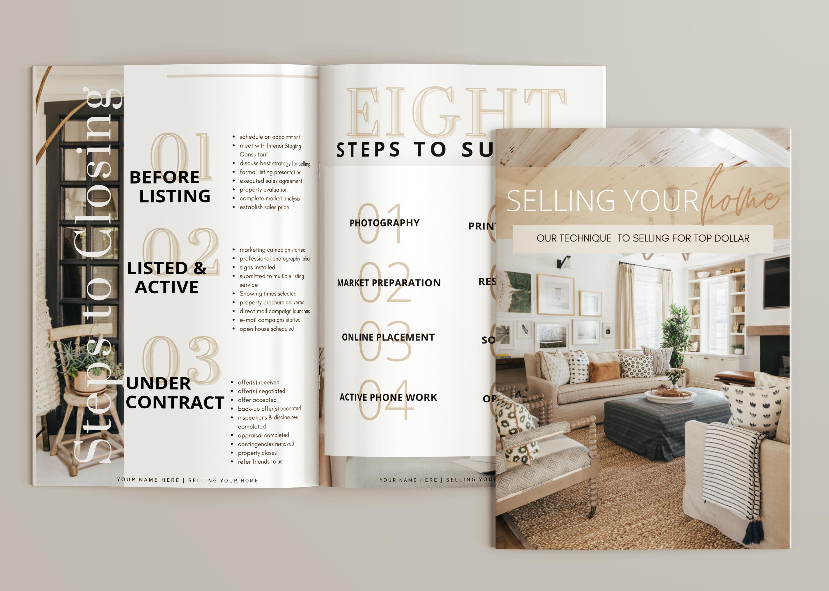 Listing presentation, real estate marketing, realtor marketing, real estate marketing templates, seller packet, real estate listing marketing templates 