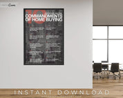 Real Estate Template for Office Poster Real Estate Office Decor for Real Estate Agent Poster Template for Real Estate Commandments 