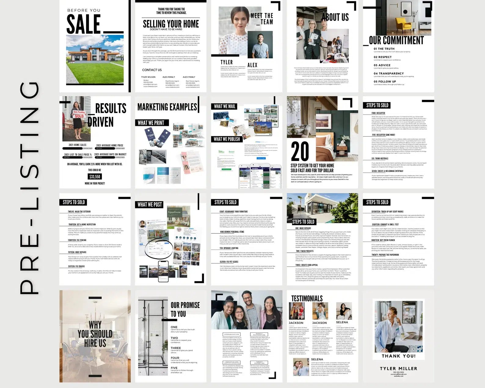 Listing presentation, real estate marketing, realtor marketing, real estate marketing templates, seller packet, real estate listing marketing templates 